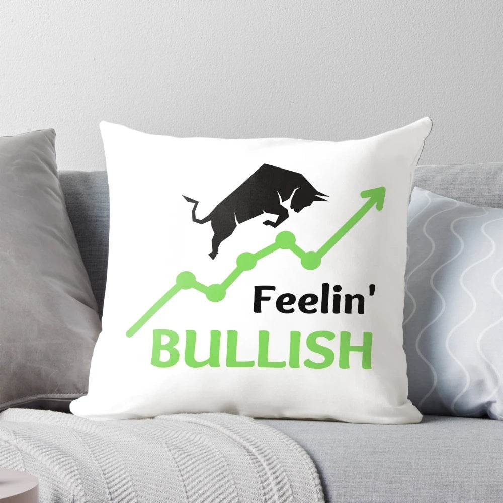 Feeling Bullish Pillow - Celebrate your trading success with this stylish and comfortable cushion.