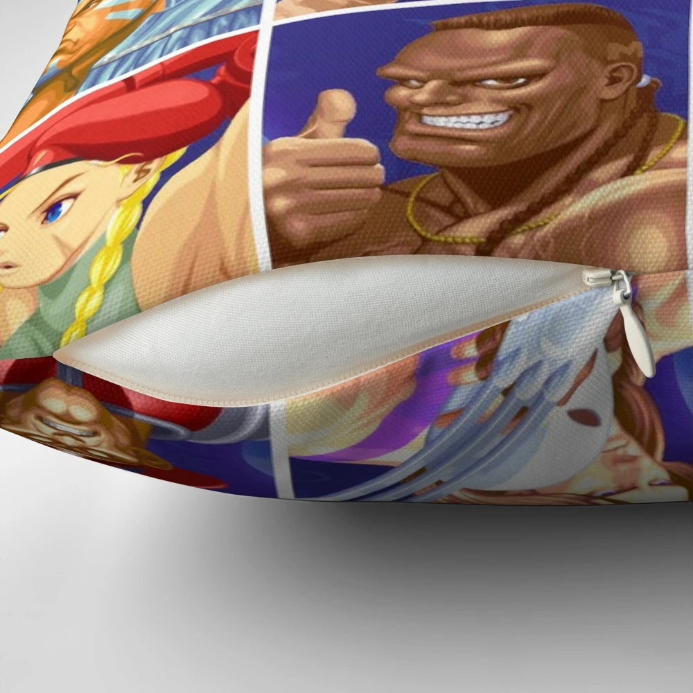 Street Fighter II Select Character Pillow featuring iconic video game characters