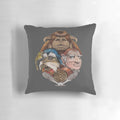 Magical 80s fantasy pillow featuring characters from the cult classic Labyrinth movie