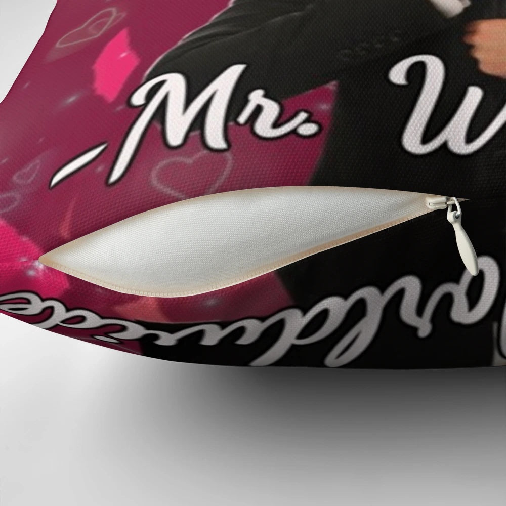 "Mr. Worldwide Live. Laugh. Love." Pitbull-themed decorative throw pillow