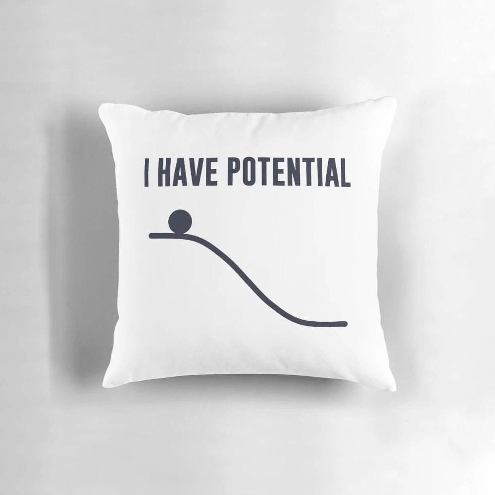 Potential Energy Pillow featuring scientific and educational designs