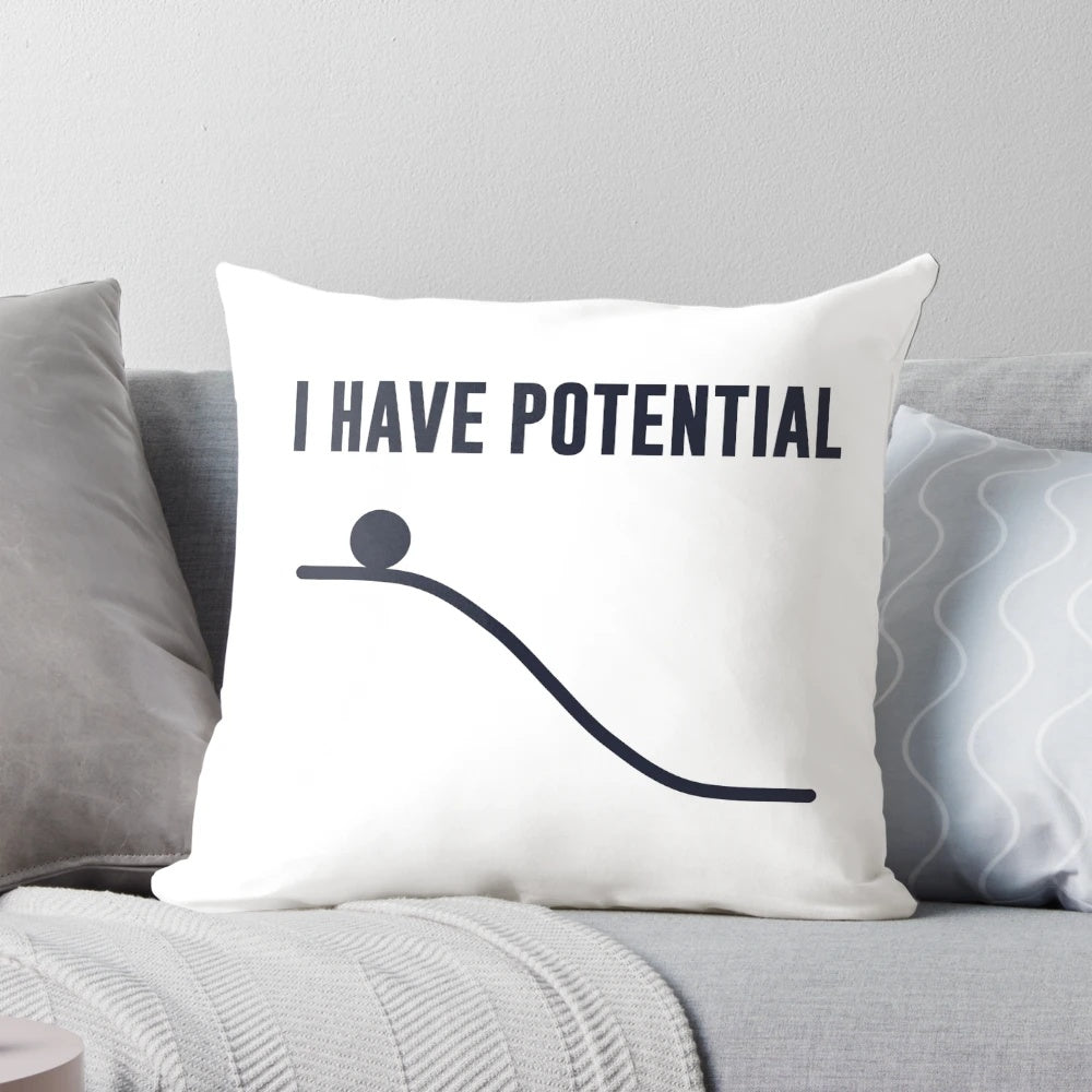 Potential Energy Pillow featuring scientific and educational designs