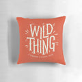 A vibrant, nature-inspired Wild Thing Pillow with a bold, typographic design