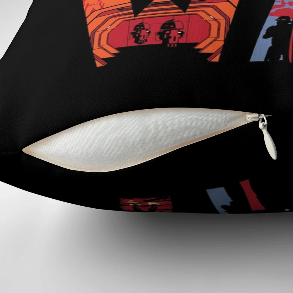Mandalorian-themed Pillow with Characters and Spaceships