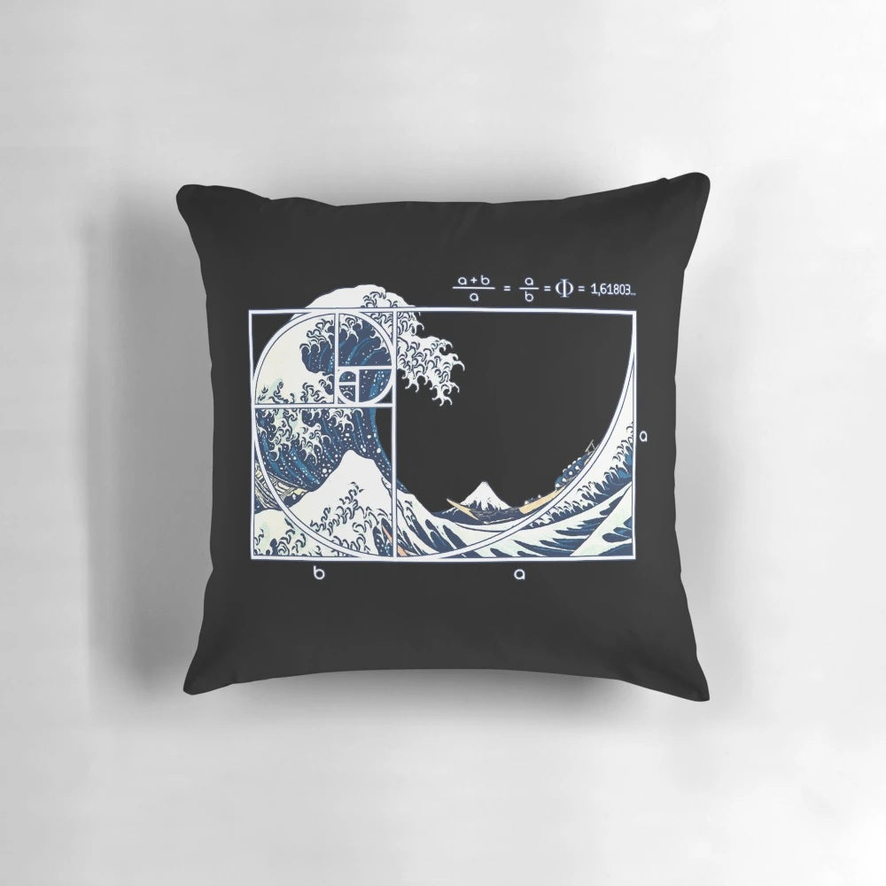 Fibonacci wave pattern pillow with a calming, geometric design inspired by nature's mathematical perfection.