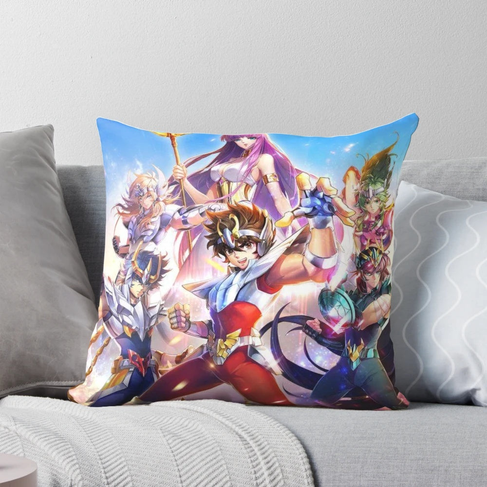 Saint Seiya Knights of the Zodiac Pillow featuring characters from the popular anime series