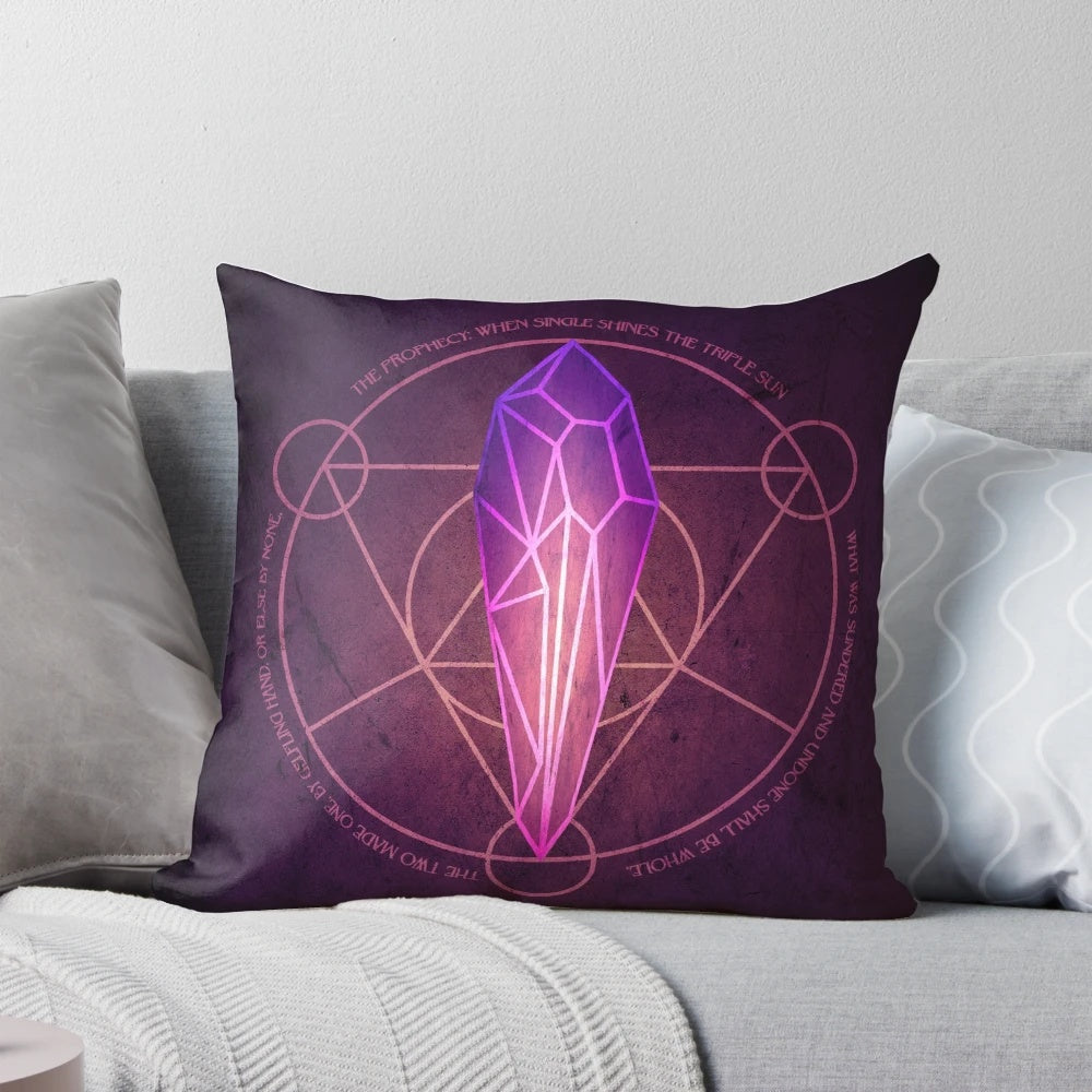 Dark Crystal Prophecy Pillow featuring Gelfling, Skeksis, and the Crystal of Truth