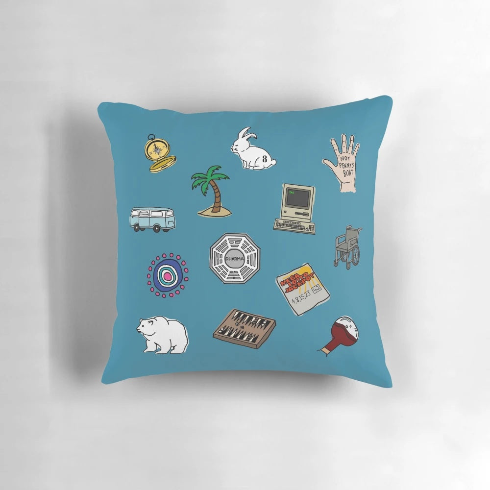 Lost Pillow with Dharma Initiative and Oceanic Airlines Inspired Design