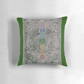 Ancient Chakra Pillow with Vibrant Colors and Spiritual Symbols