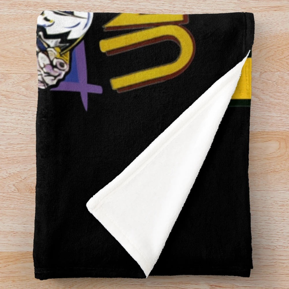 Unmasked Kiss band fan art design on a plush blanket
