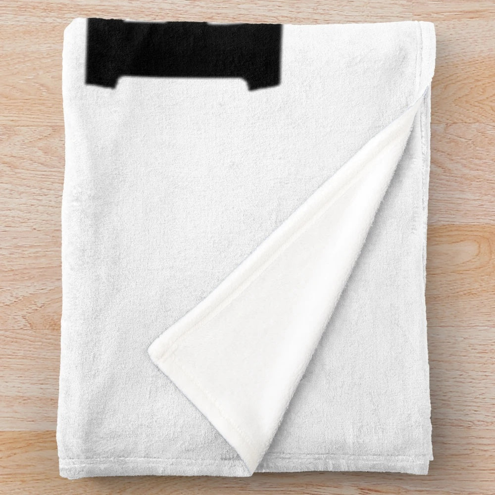 ACDC-inspired plush blanket with band logo and imagery