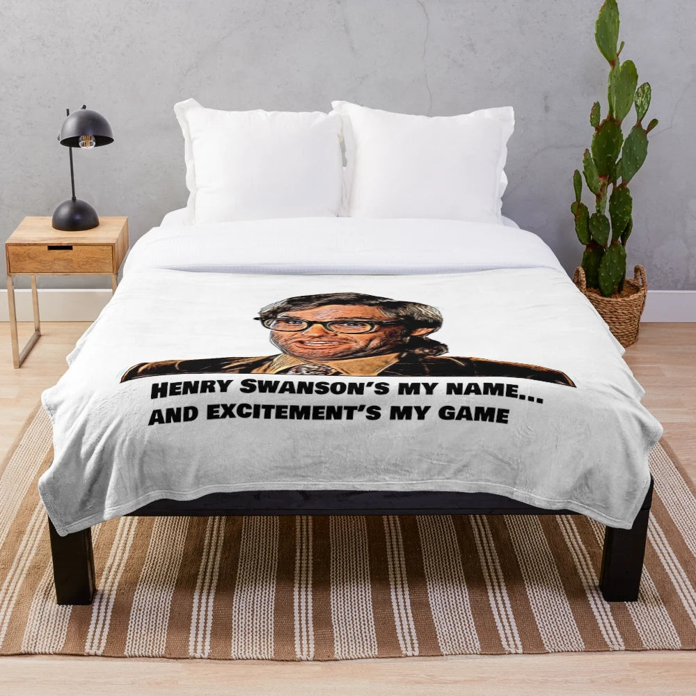 Unofficial Big Trouble in Little China movie plush blanket featuring character Henry Swanson