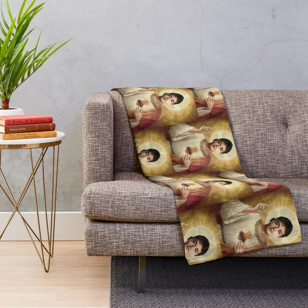 Plush blanket featuring the image of Formula 1 driver Charles Leclerc