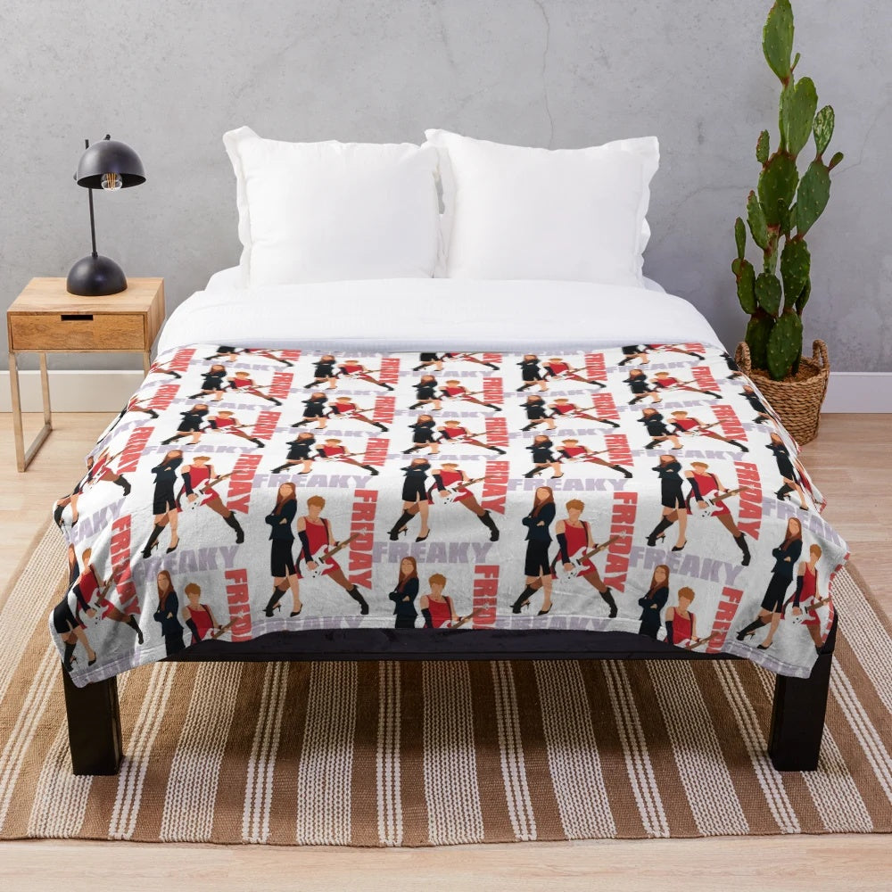 Plush blanket featuring Lindsay Lohan and Jamie Lee Curtis from the 2003 film Freaky Friday