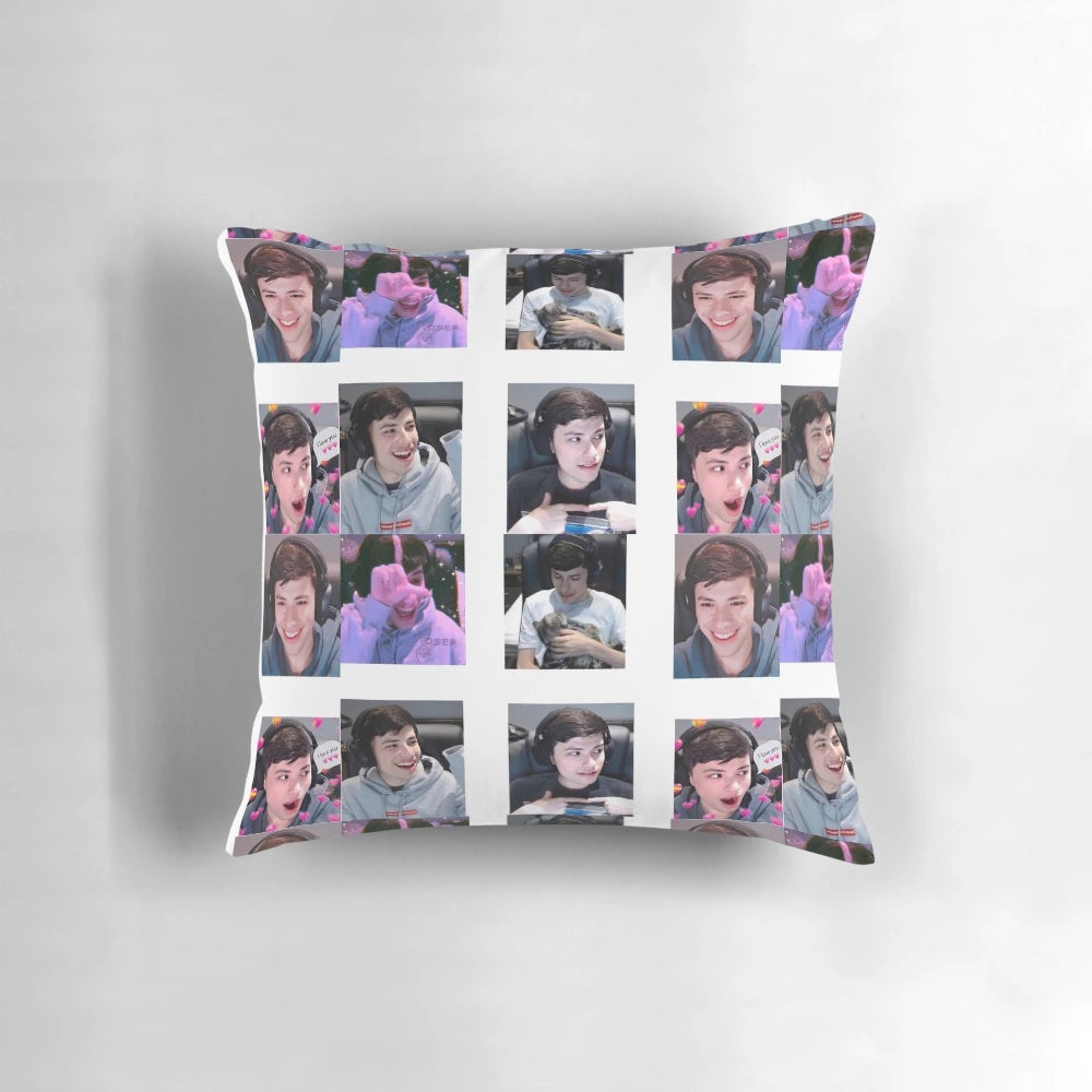 Pillow featuring GeorgeNotFound's logo and design, representing the popular Dream SMP YouTube community.