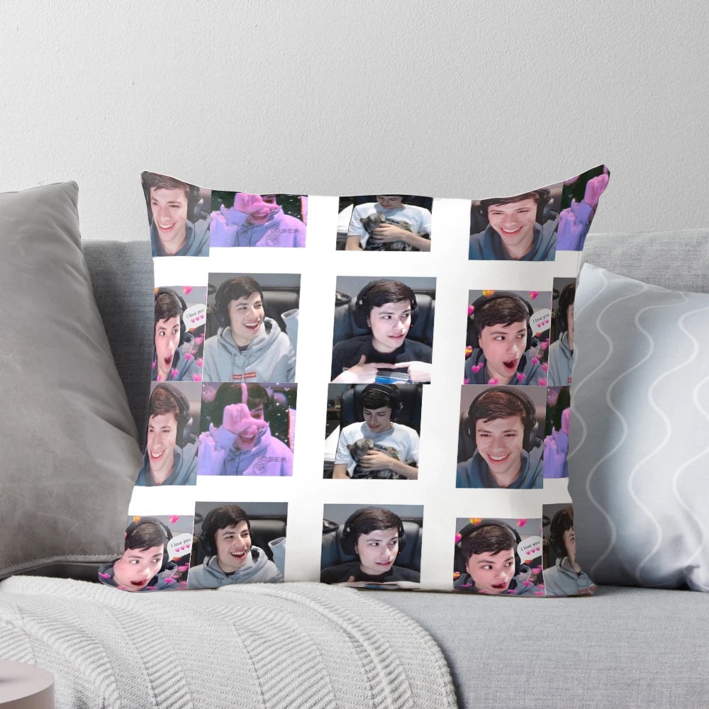 Pillow featuring GeorgeNotFound's logo and design, representing the popular Dream SMP YouTube community.