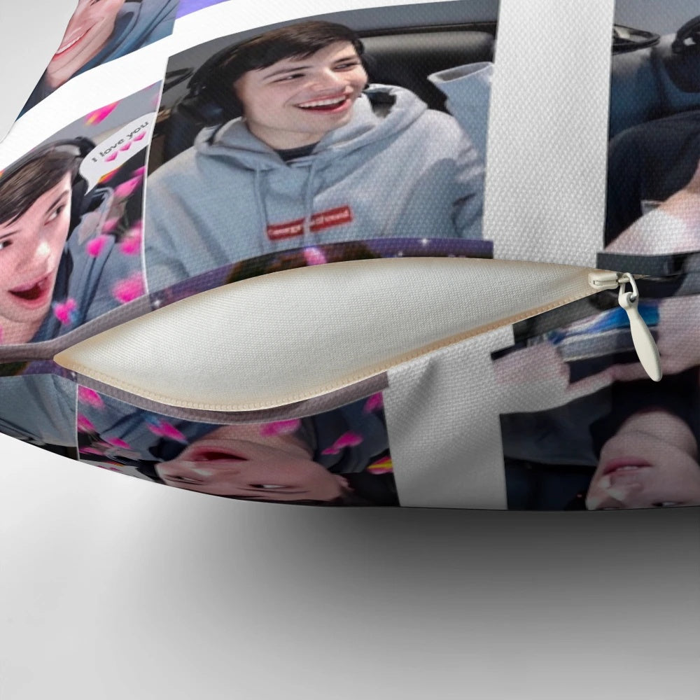 Pillow featuring GeorgeNotFound's logo and design, representing the popular Dream SMP YouTube community.