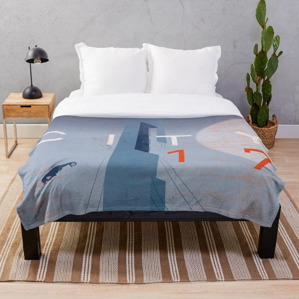 Half Life inspired plush blanket featuring City 17 and iconic video game elements