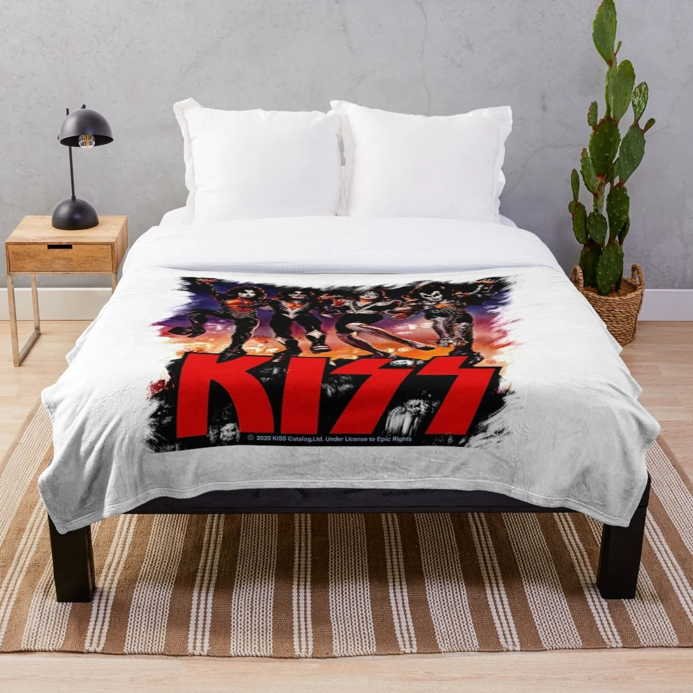 Plush blanket featuring Kiss Destroyer fan art