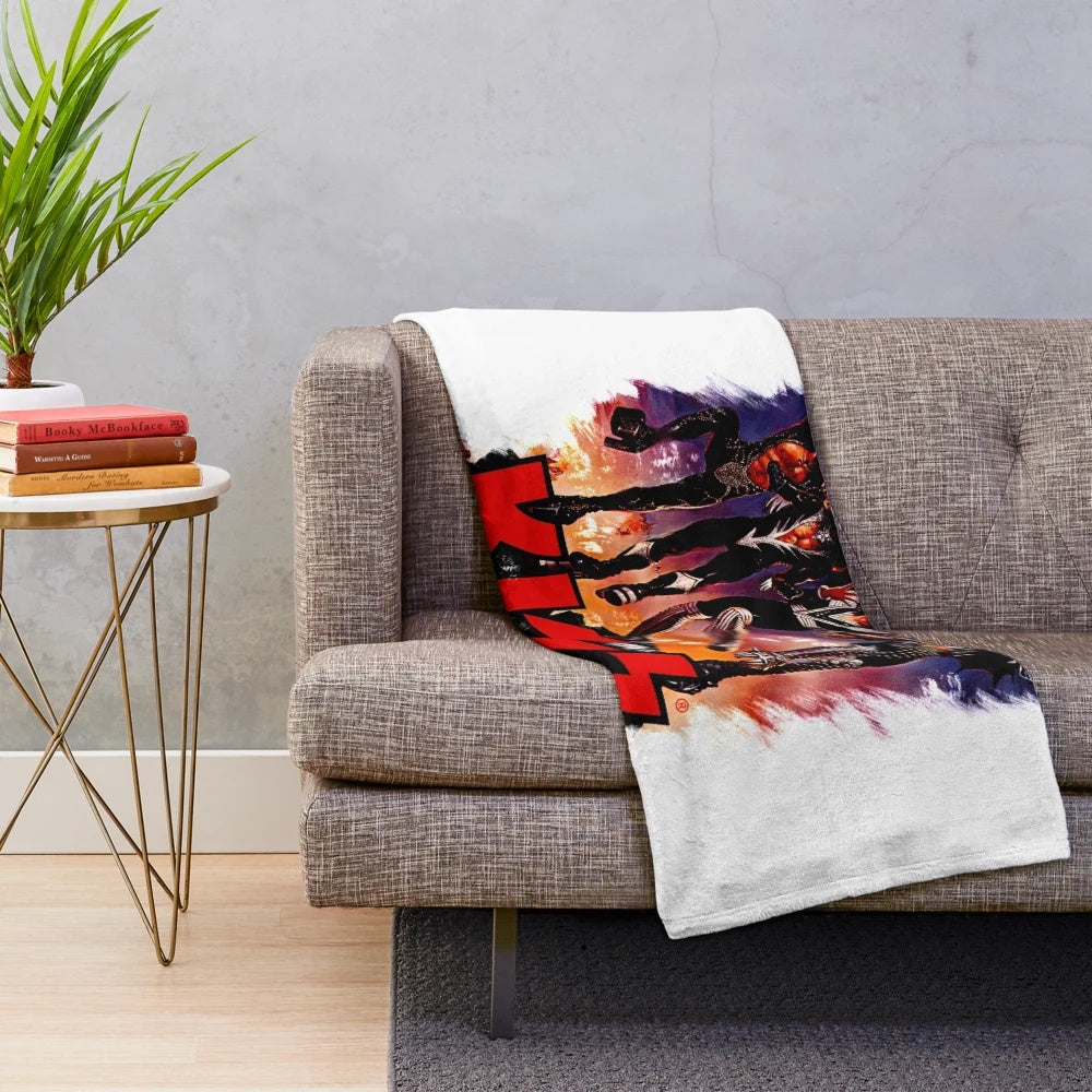 Plush blanket featuring Kiss Destroyer fan art