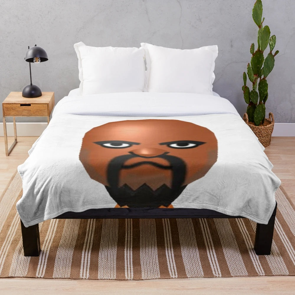 Plush blanket featuring the character Matt from the Wii Sports video game series
