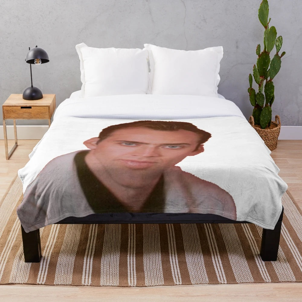 nicolas cage plush blanket