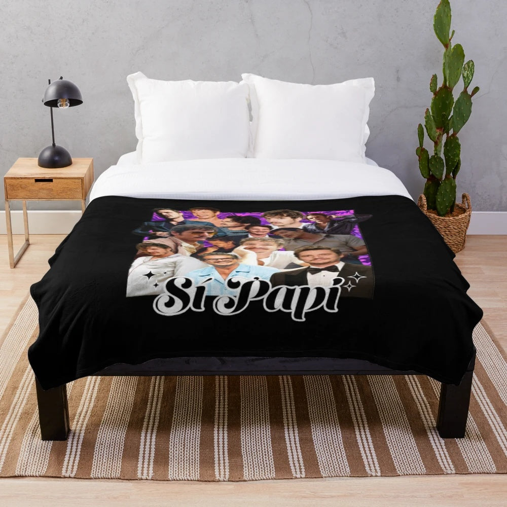 Cozy Pedro Pascal Inspired Plush Blanket