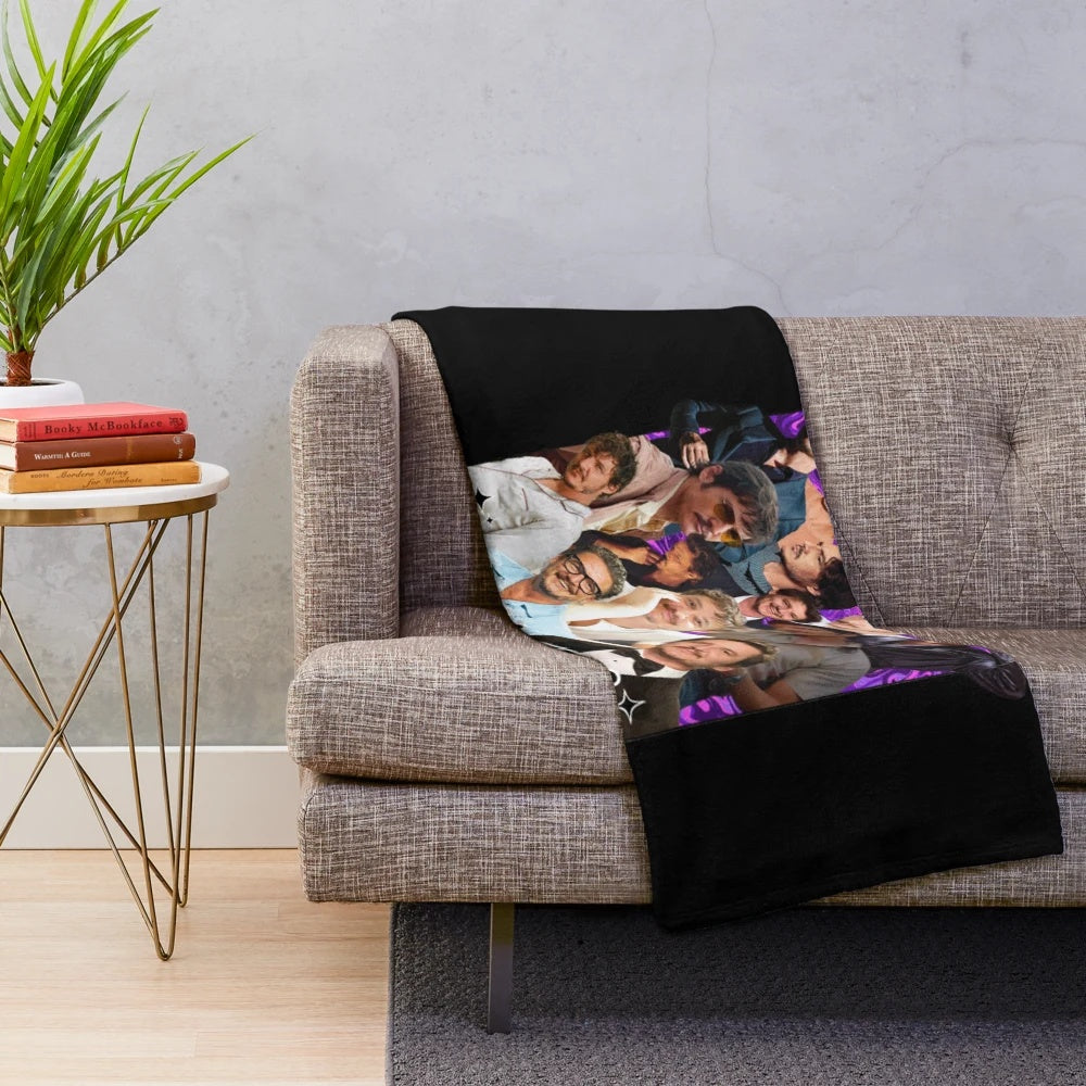 Cozy Pedro Pascal Inspired Plush Blanket