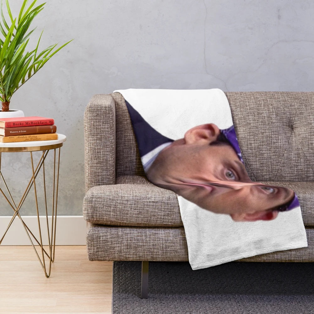 Prison Mike plush blanket with The Office characters