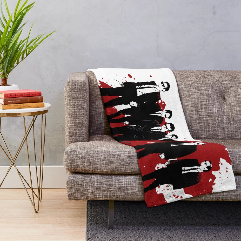 Reservoir Dogs themed plush blanket for movie enthusiasts