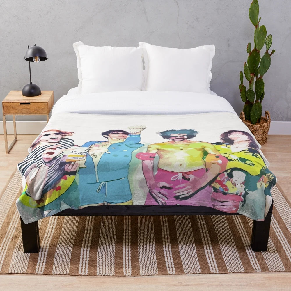 Plush blanket featuring The Darkness band logo and imagery