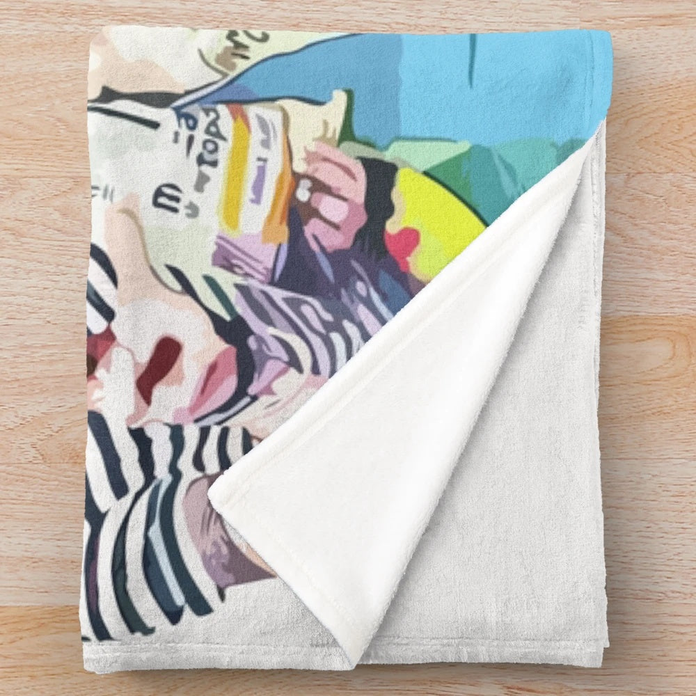 Plush blanket featuring The Darkness band logo and imagery