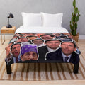 Collage of characters from the TV show The Office featured on a plush blanket
