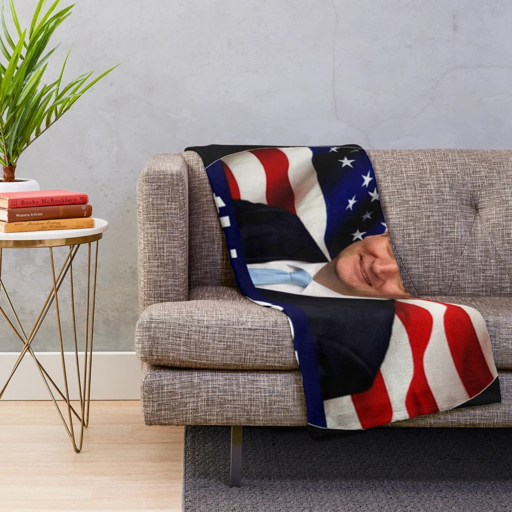 Plush blanket featuring "This Man Ate My Son" meme design