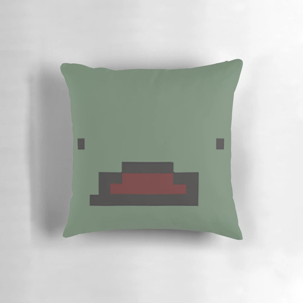 Soft, plush unturned zombie head cover pillow for gaming enthusiasts