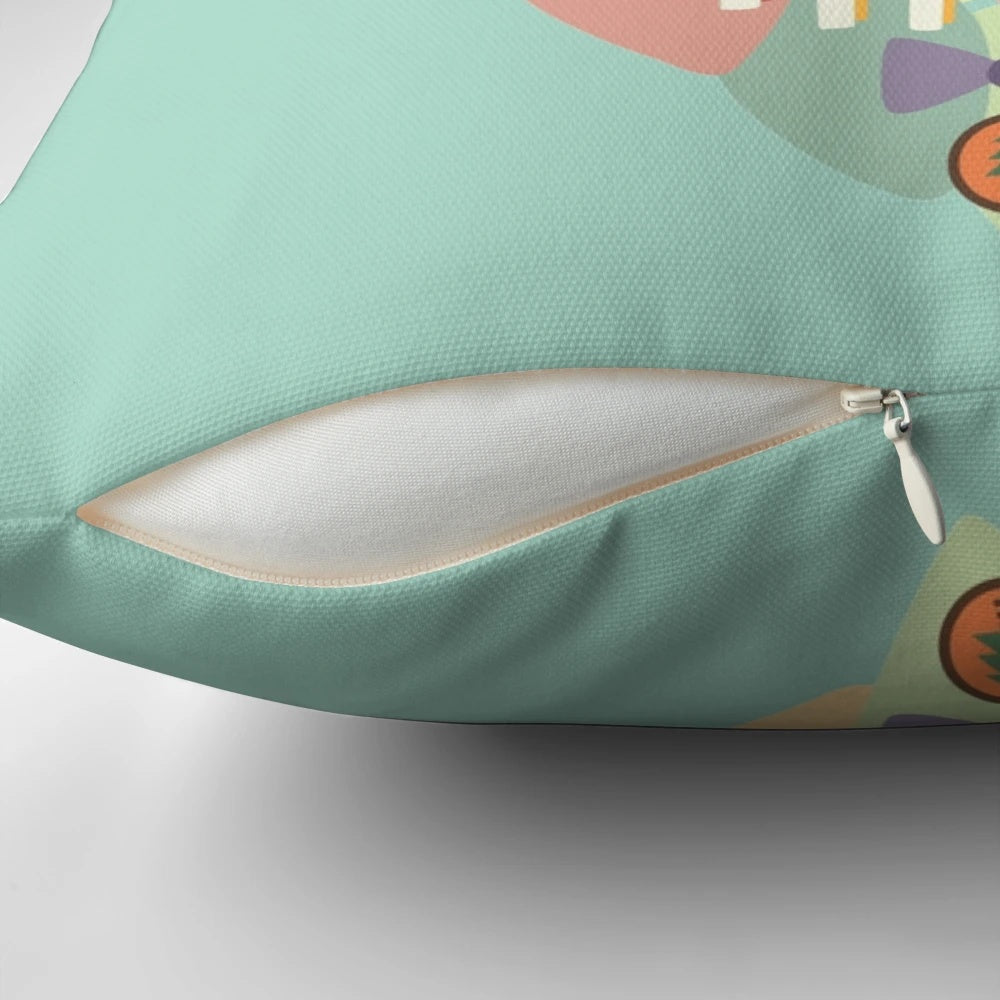 Up Disney Pixar Adventure is Out There Vintage Throw Pillow with Balloons and Lettering