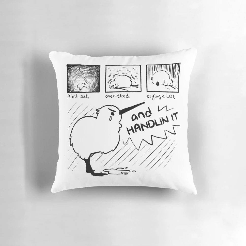 HANDLIN IT' Kiwi Bird Comic Pillow - A Cheerful and Uplifting Accent for Your Home
