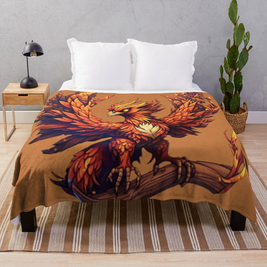 Cozy plush blanket featuring a variety of mythical and fantasy creatures