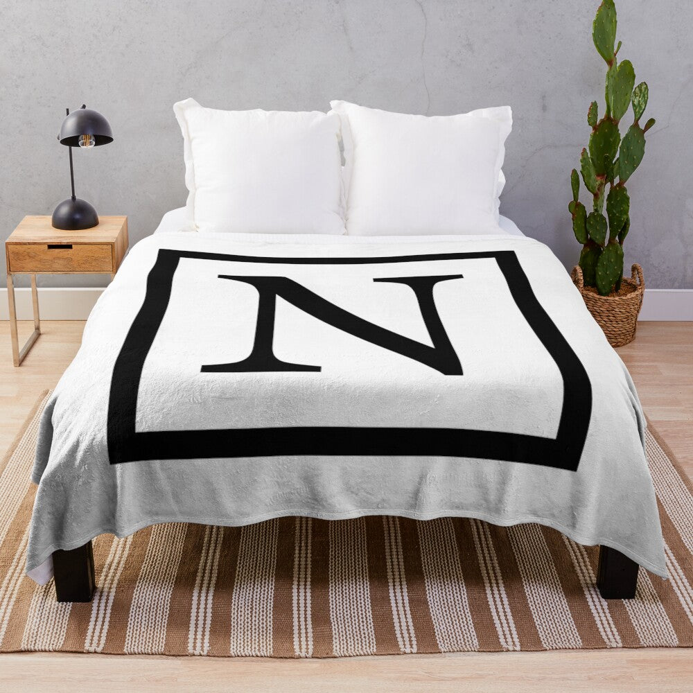 Personalized letter N plush blanket