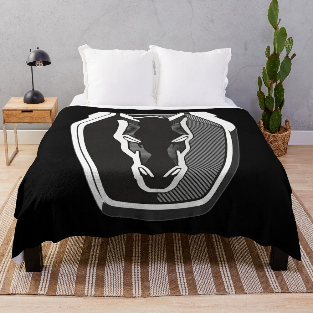 Dark Horse Mustang Inspired Plush Blanket