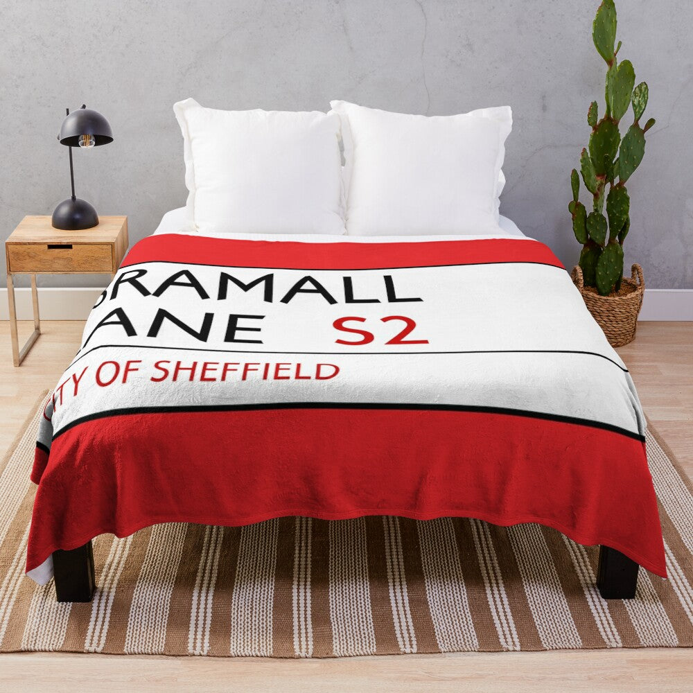 Sheffield United Plush Blanket with Bramall Lane Street Sign Design