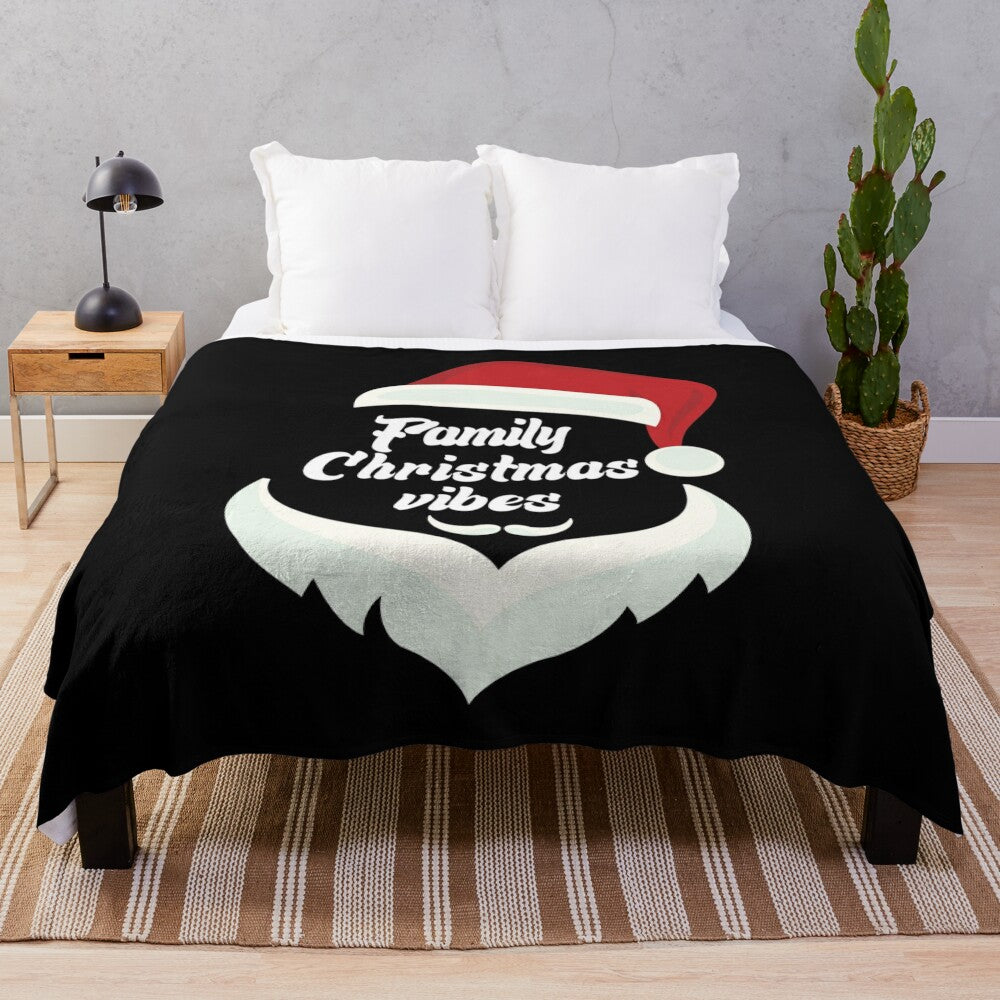 Festive plush blanket with Christmas-themed design