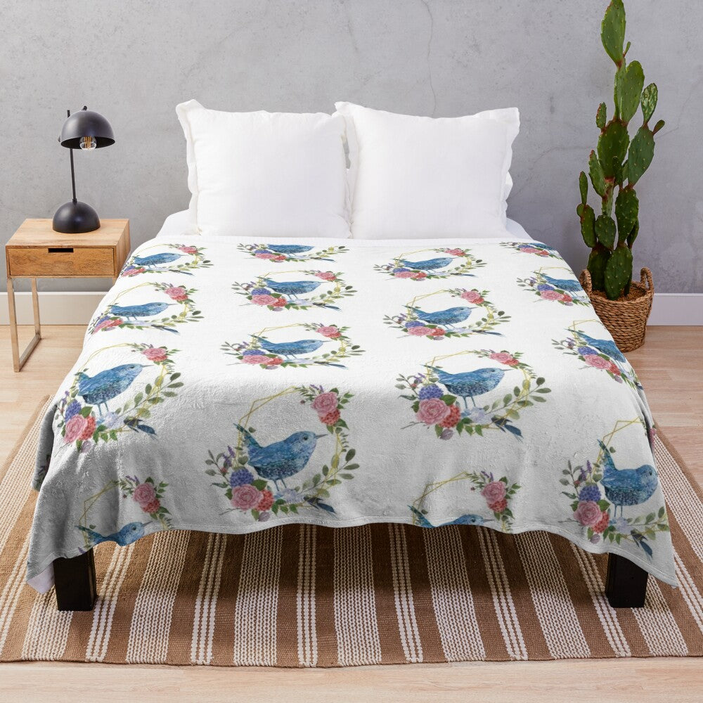 Captivating bird-themed plush blanket for a cozy home