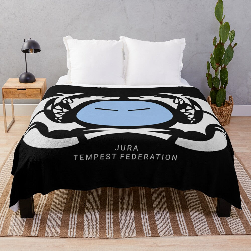 Jura Tempest inspired plush blanket featuring characters from the anime "That Time I Got Reincarnated as a Slime"