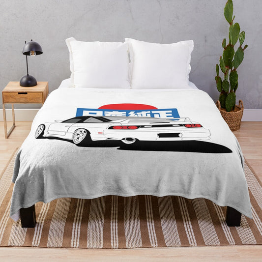 Cozy plush blanket featuring the iconic S13 Nissan Silvia car design