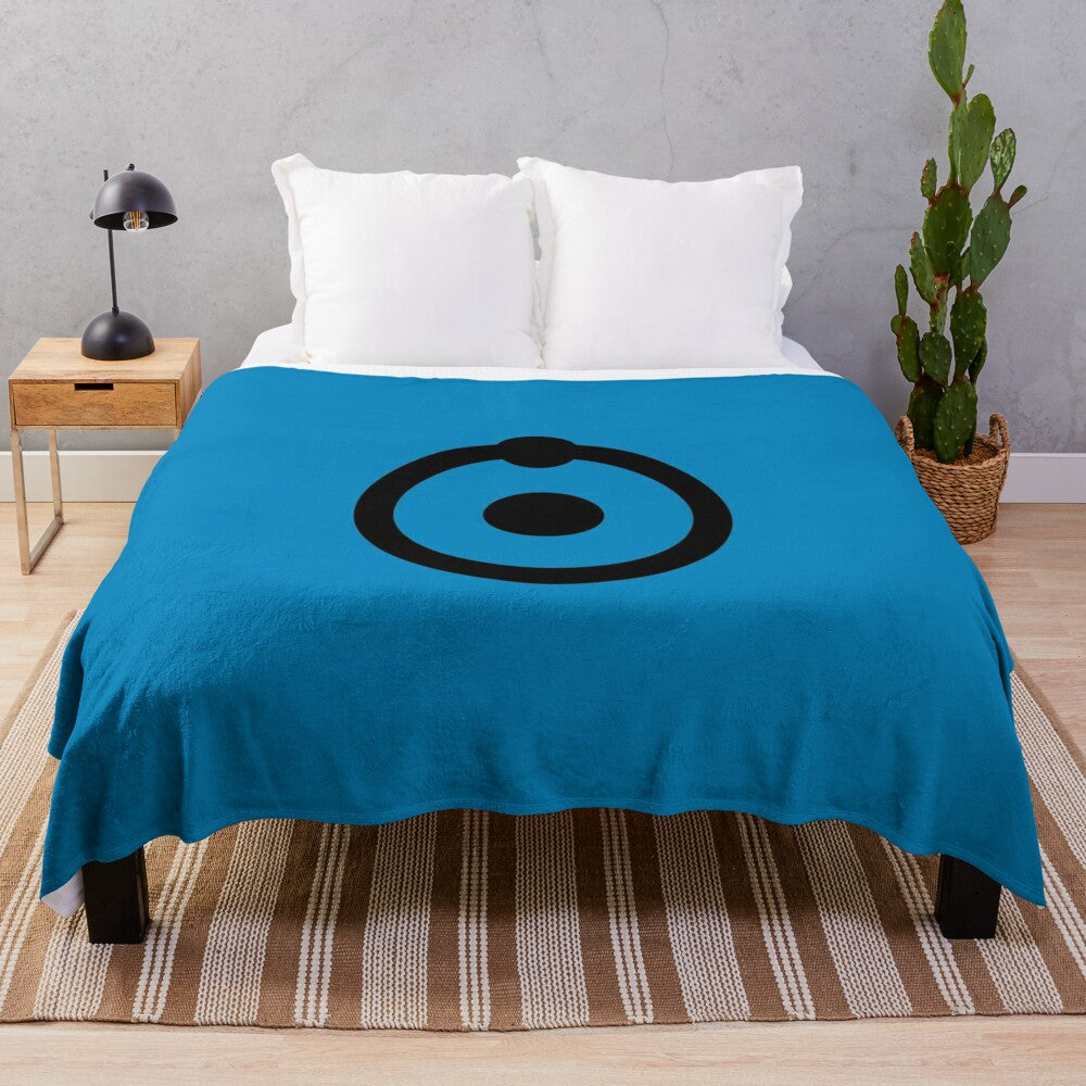 Watchmen-inspired Doctor Manhattan atom symbol plush blanket