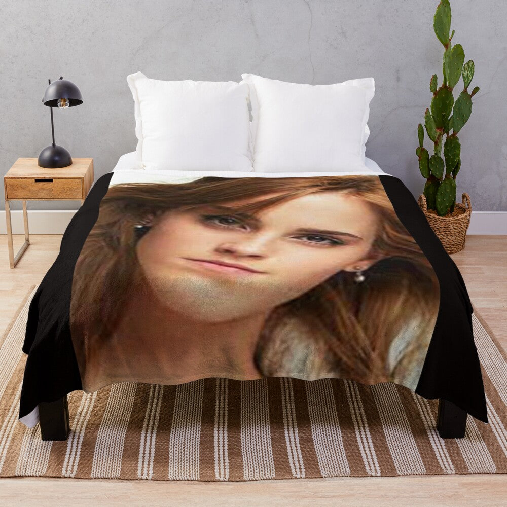 Emma Watson Poster Plush Blanket