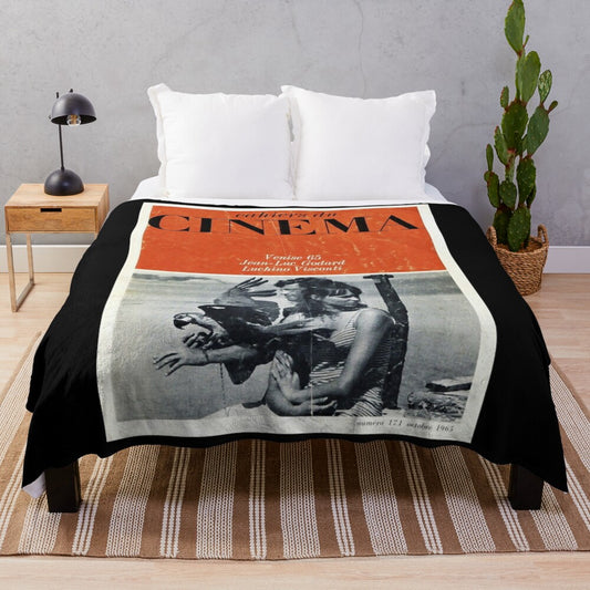 Vintage 1965 Cinema Magazine Inspired Plush Blanket