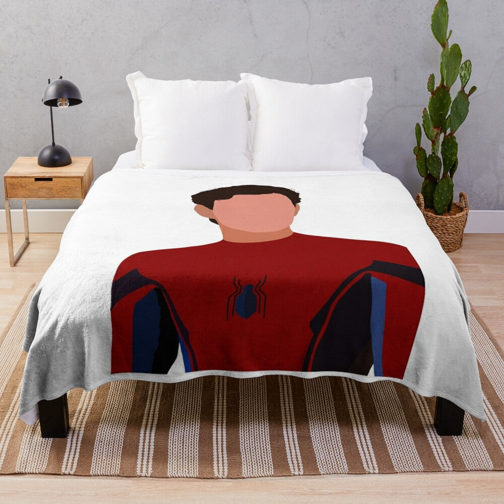 Spiderman inspired vector illustration plush blanket