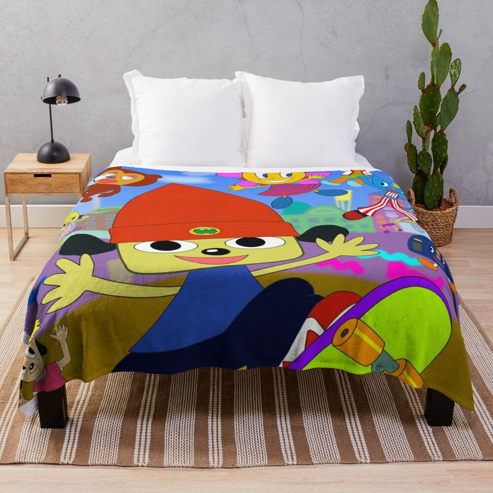 Parappa The Rapper inspired anime-style plush blanket